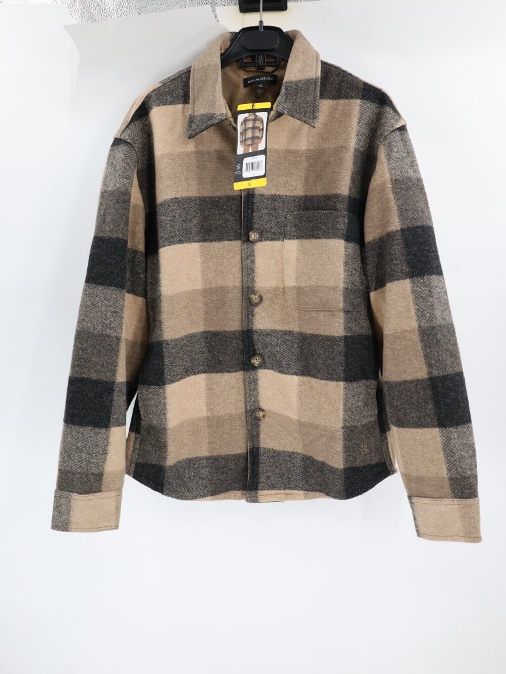 NWT Banana Republic Shirt Jacket Mens Small Long Sleeve Button Up Plaid Shacket